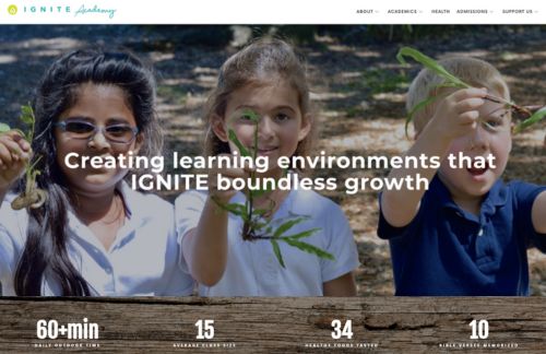 ignite academy - best Christian website design
