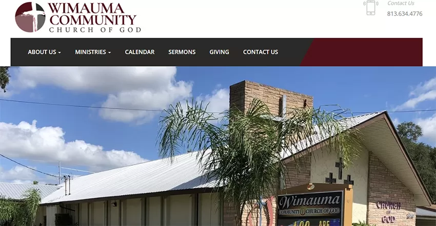 church website design - story of Wimauma Church of God, Wimauma, FL